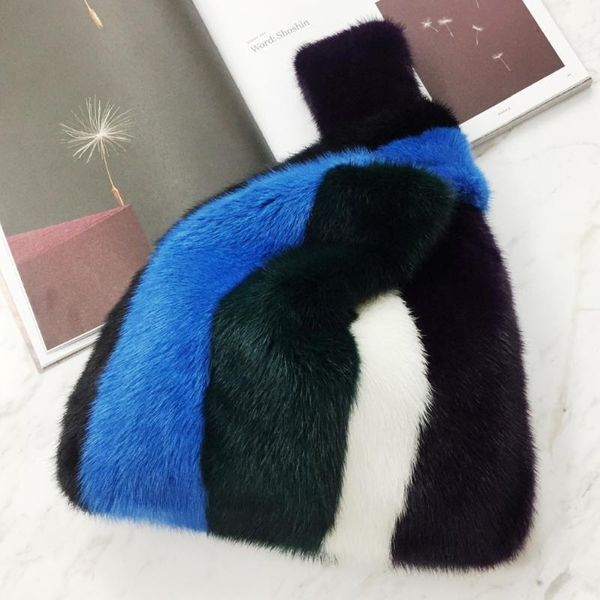 

winter vrouwelijke echte konijn хаара tote bag 2020 ньиве kwaliteit vrouwen дизайнер handtas emmer schouder boodschappentas bols