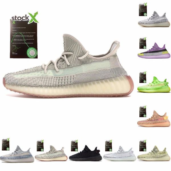 

2019 clay hyperspace trfrm women mens shoes running sneakers kanye west v2 static reflective geode desigmor black sport butter sesame shoe