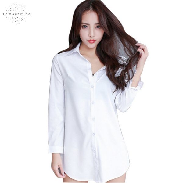 

blouse size plus 4 5xl white shirt office lady women 3 sleeve elegant solid female summer fashion button long shirts