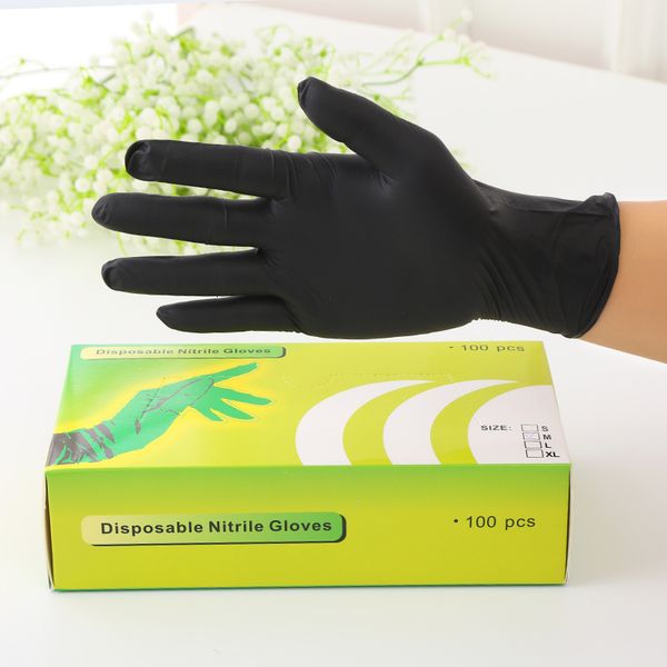 

disposable black latex gloves 100pcs/lot dishwashing kitchen work/ rubber garden gloves universal waterproof protective gloves g0601