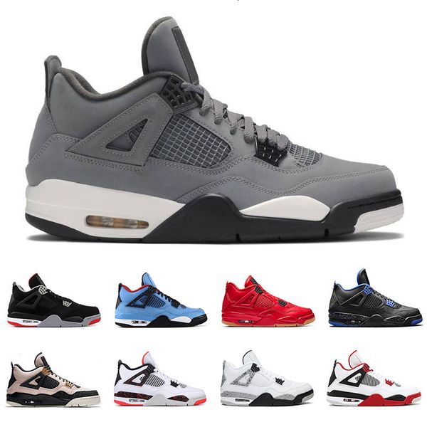 

2019 4s men basketball shoes 4 cool grey bred what the pure money wings pale citron mens athletic sports sneakers size 7-13