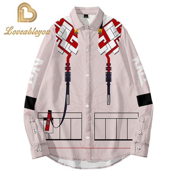 

3d print hawaii long sleeve casual shirts harajuku casual button up shirt men women hip hop shirt streetwear clothes, White;black