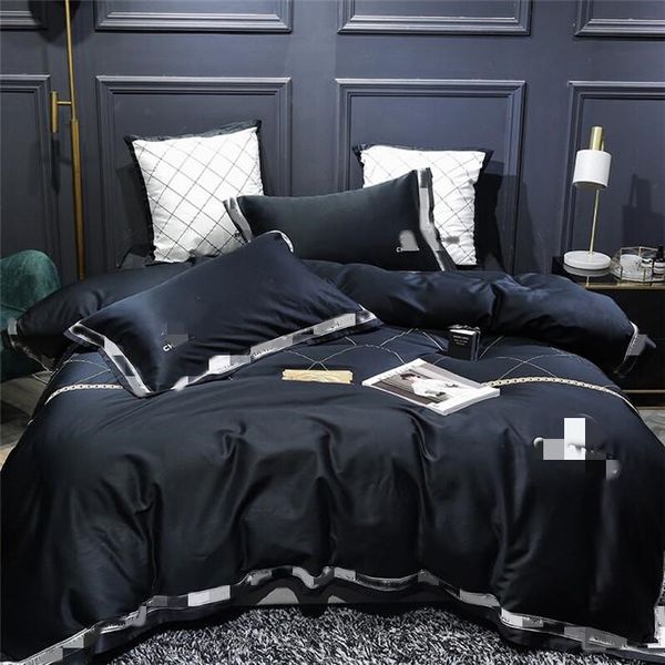 

fashion locks and letter patterns bedding suit geometric designs embroidery bedding sets 4pcs luxcy bedding sets duvet cover set