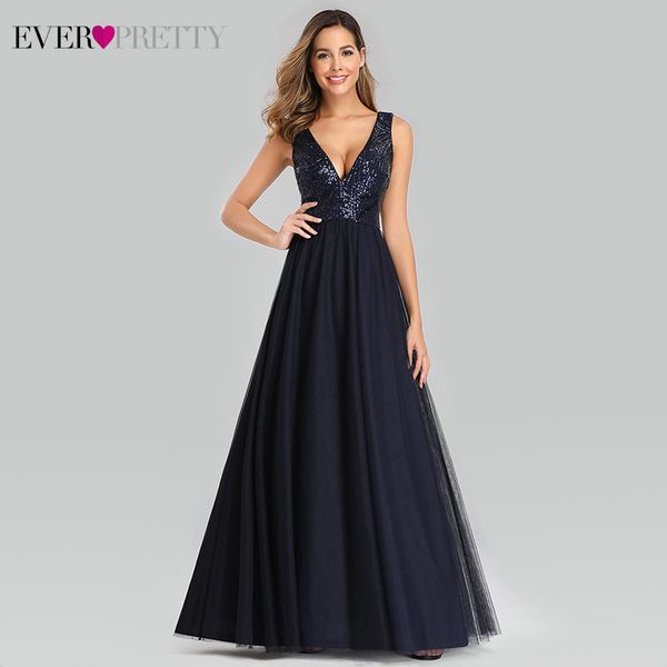 

navy blue evening dresses long ever pretty sequined double v-neck women dresses formal evening party gowns abendkleider, Black;gray