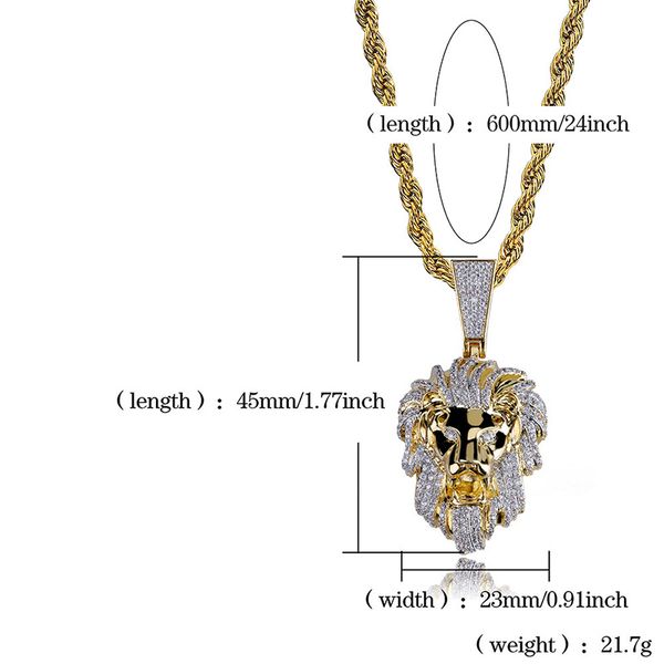 

fashion- hip hop iced out gold pendant necklace lion head pendant necklace fashion necklace jewelry, Silver