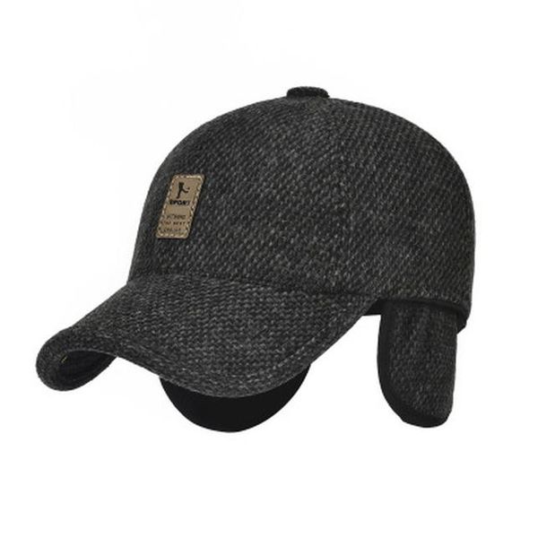 

2020 new men's winter middle-aged and elderly warm woolen baseball cap autumn and winter middle-aged dad old man earmuffs cap wh riglk, White