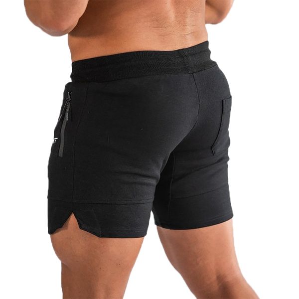 

fitness shorts men casual style drawstring polyester short pant sports trousers for fitness men running shorts polyester, Black;blue