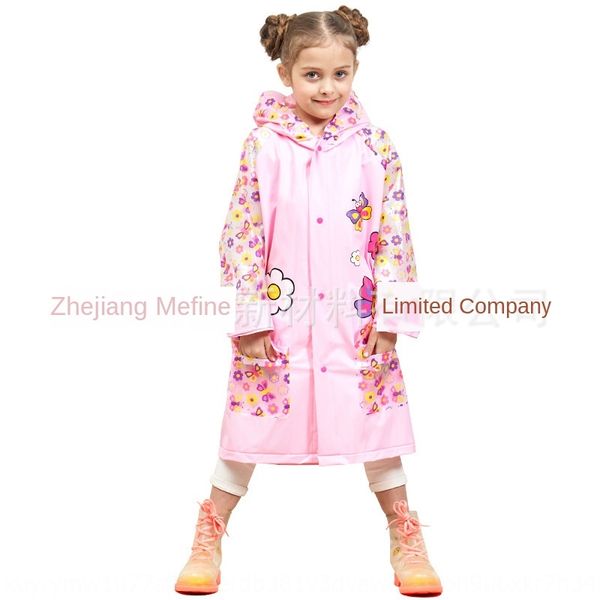 

guok1 pvc cloak backpack inflatable backpack raincoat primary school kindergarten baby inflatable brim cartoon boys and girls thickened ponc, Red;brown