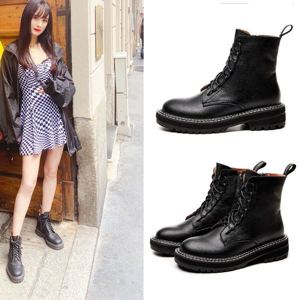 

сапоги женские 2019 сапоги из натуральной кожи, Black