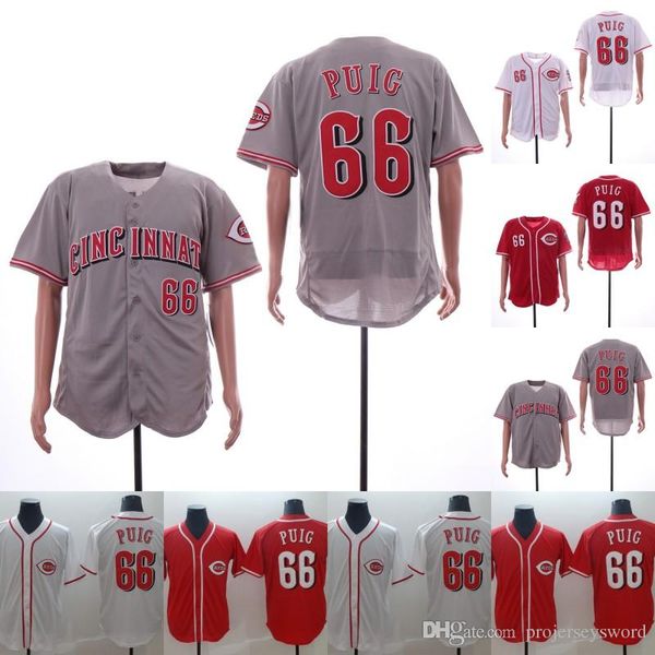 

Mens Cincinnati Jersey 66 Yasiel Puig Flex Base Cool Base 100% Stitched Reds Baseball Jerseys Cheap Fast Shipping S-XXXL
