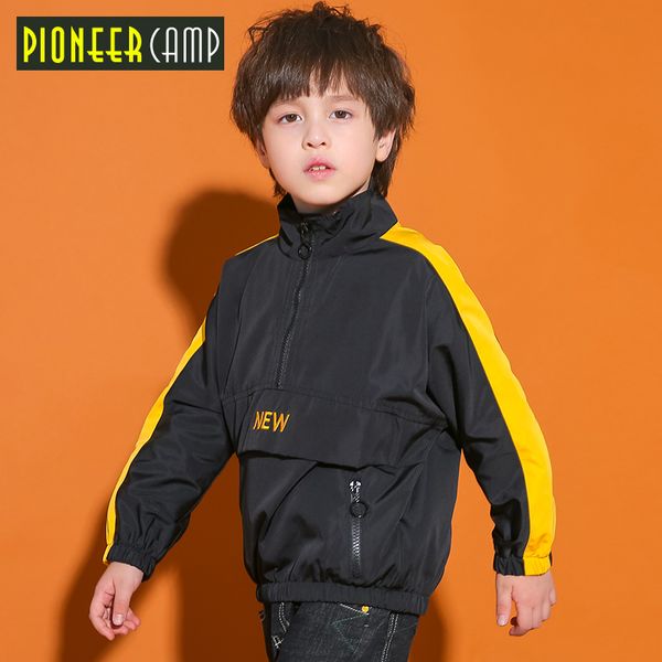 

pioneer kids new half zipper jackets boys child clothing fashion waterproof patchwork jacket coat kids quality bwt809109, Blue;gray