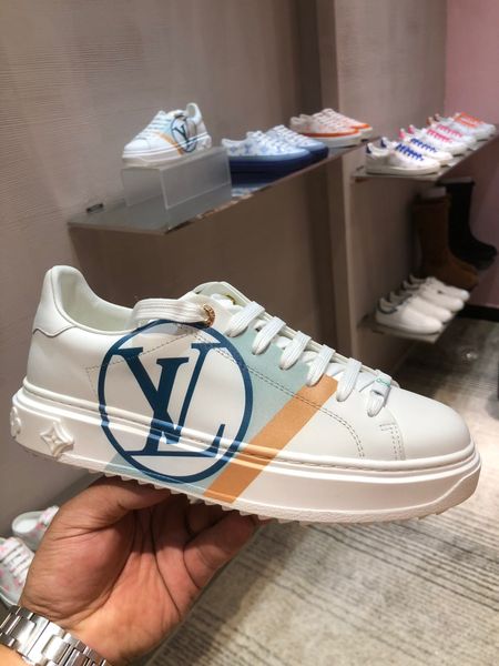 

louis vuitton lv роскошная женская обувь дизайнерские кроссовки с низким верхом мода повседневная кожа удобная ходьба мужская обувь размер 3, Black