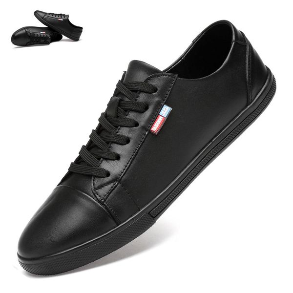 

2020 new men's shoes for man casual shoes leather white or black color flat sneakers oxford men for shoe fashion