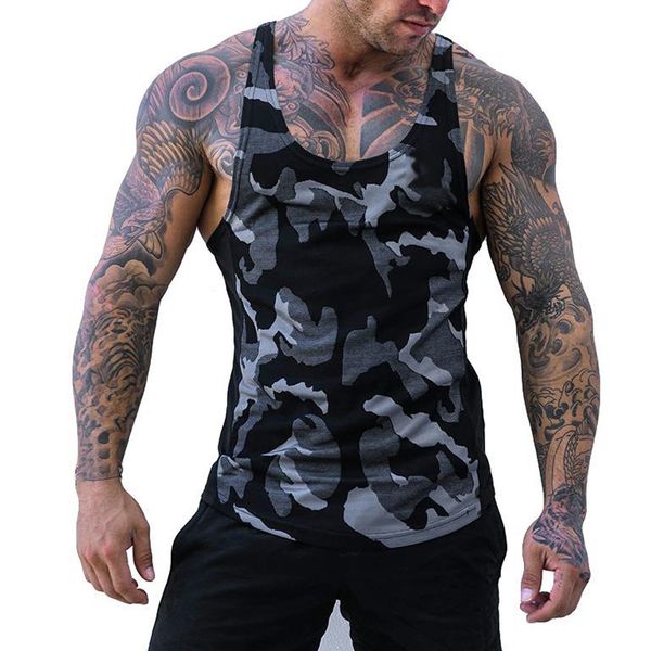 

sports men's clothing men camouflage stripe sports vest striped splice large open-forked male vest fashion style#7, Black;red