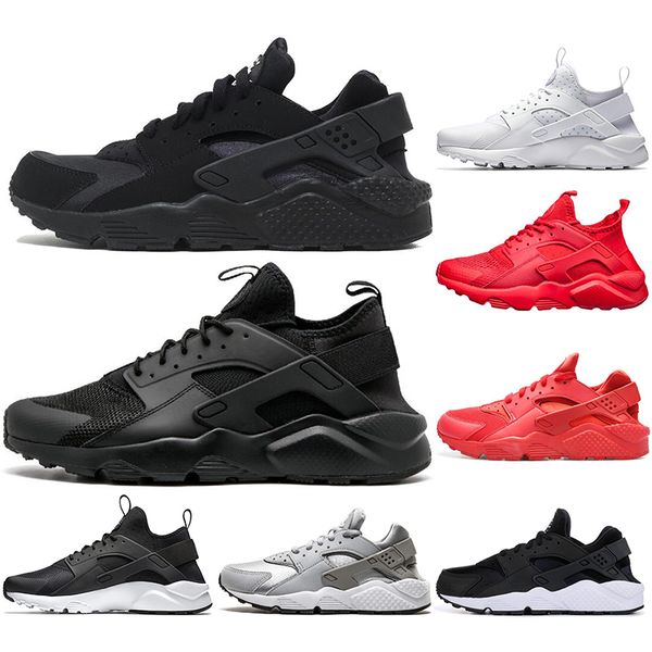 

with socks new huarache 4.0 1.0 classical triple white black red running shoes for mens womens huaraches sports sneaker trainers 36-45