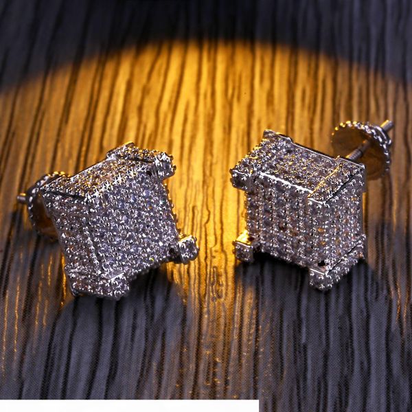 

hip hop mens earrings hip hop luxury exaggerated earrings diamond stud earrings gold plated jewelry, Golden;silver