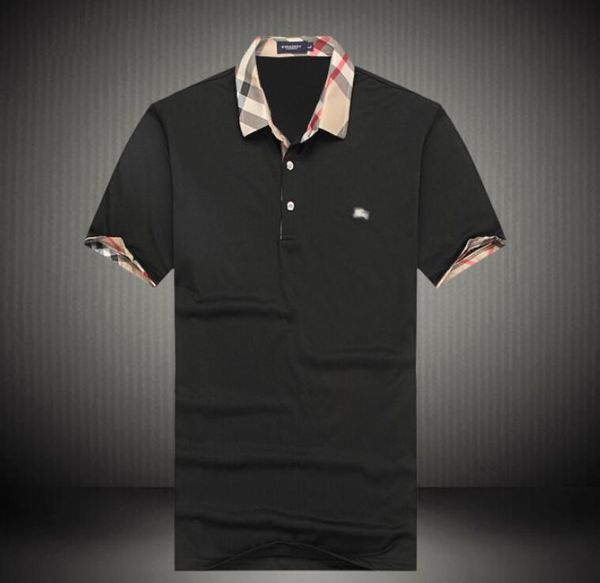 

G211nn fa hion burburry men polo ca ual hort leeved new lapel t hirt men wear polo hirt hort leeved brand weat hirt, White;black