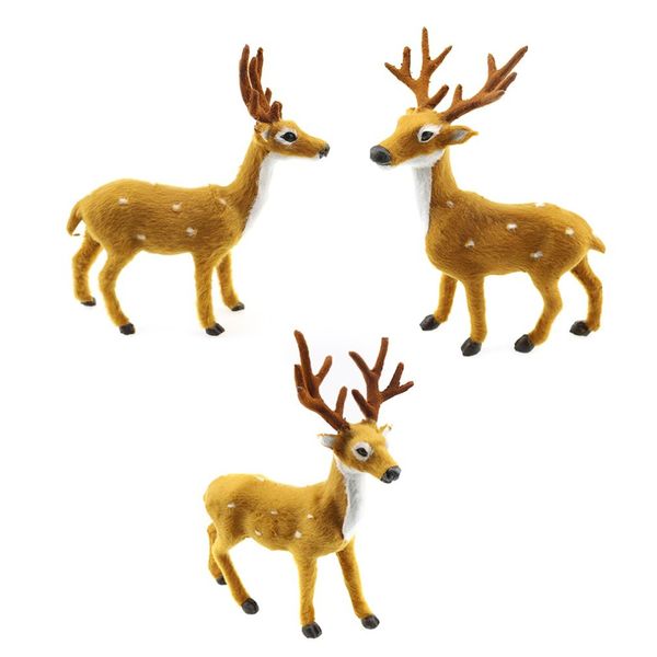 

new1pcs mini simulation reindeer christmas ornament plastic & plush christmas decoration kids toy deer tree decoration