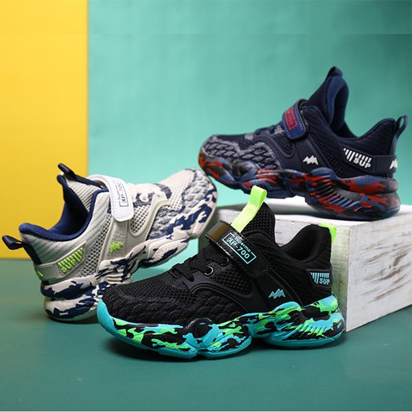 

sneakers boys sport shoes korean 2021 spring version of the versatile middle and big students soft bottom flying woven children, Black;red