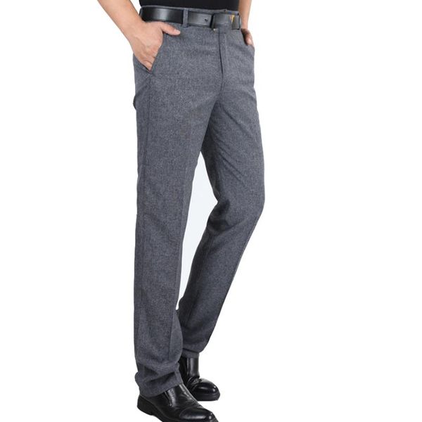 

summer time fashion style men casual wear trousers three colors large size loose male fill length pants straight breathable, Black