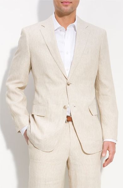 

2 piece beige linen suit men blazer summer beach men suit for wedding pants vest jacket tuxedo costume homme mariage custom, White;black