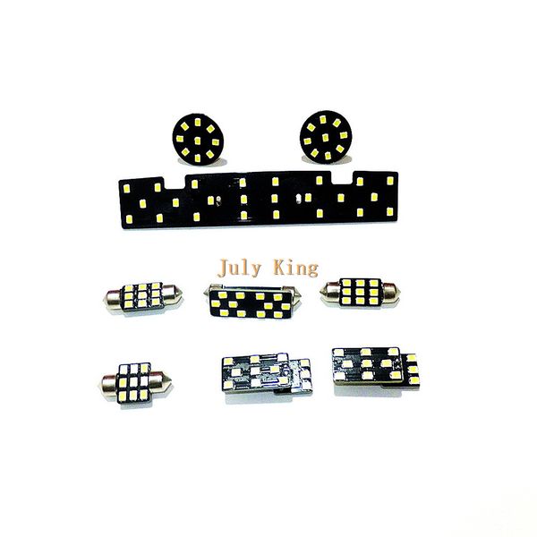 

july king 9 pcs/lot, led car interior reading lights, led car decorative lights for skoda octavia 2004-2008, 2835smd 6000k car dome light