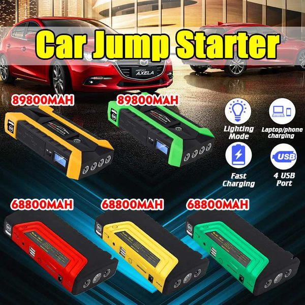 

68800/89800mah car jump starter usb led light portable powers bank automobile emergency battery charger starting device