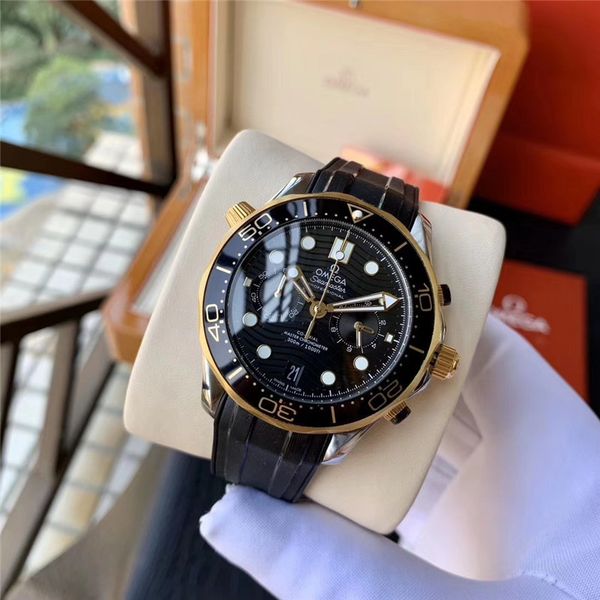 

new aaa omega fashion brands watches men luxury watches mechanical watch rubber strap sports watch boxed q12, Slivery;brown