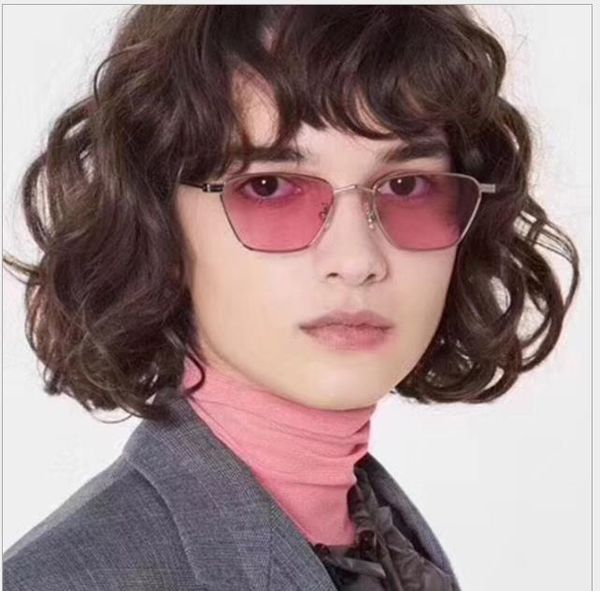 

fashionable small frame gm sunglasses metal frame personality trend sunglasses anti-blue flat glasses, White;black