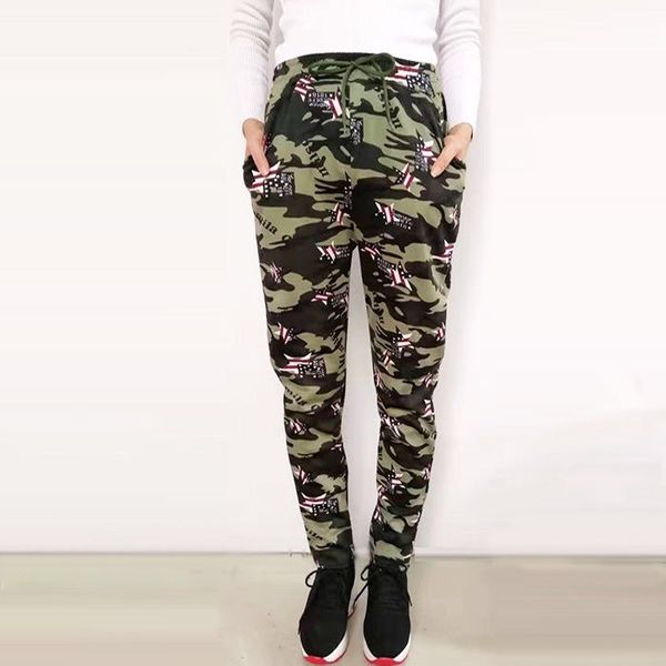 

2020 камуфляж печати брюки женщины спортивные повседневные брюки тренировочные брюки женщины шлифе высокой талией вскользь гарем, Black;white