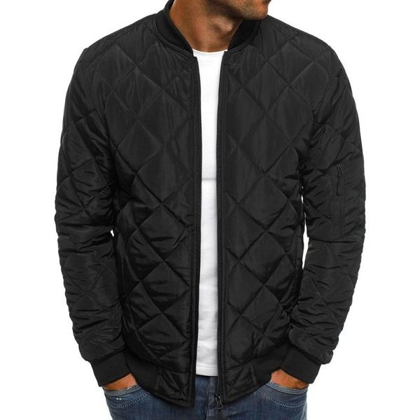 

mrmt 2020 brand men's cotton-padded coat solid color jacket men's fashion rhombus seam derivatives cotton coat overcoat for man, Black