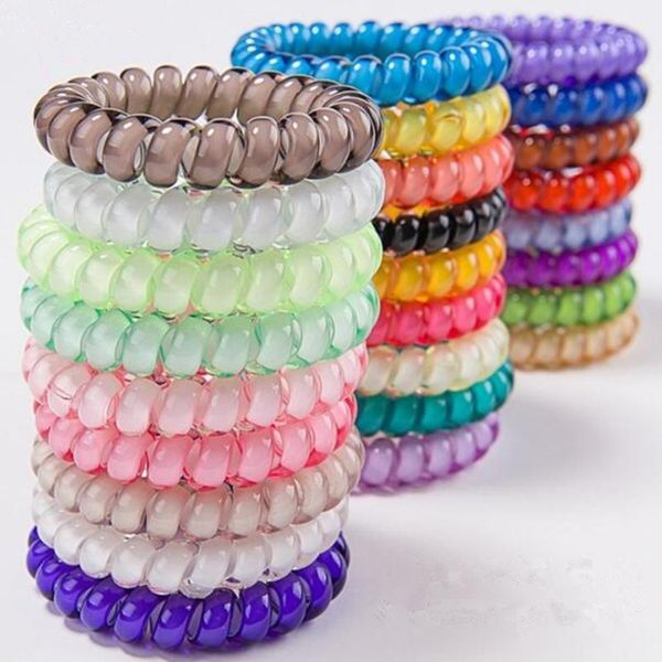 

hair accessories 5cm telephone wire coil elastic band 25pcs 25 colors tie hairband ponytail holder bracelet women scrunchies