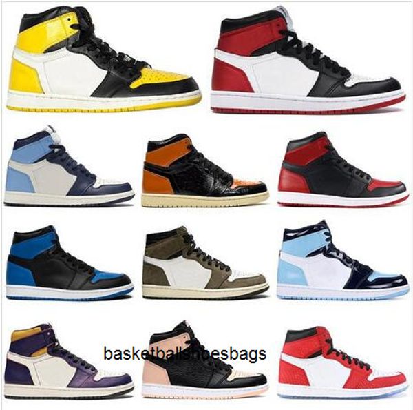 

1 black new 1s satin toe men basketball shoes unc mocha obsidian shattered backboard yellow ban