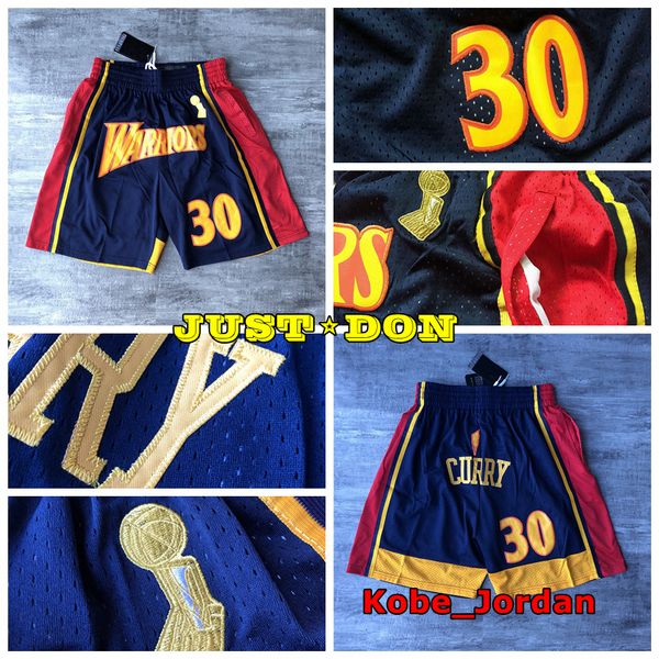 

just don pocket basketball shorts stitched stephen 30 curry champion version pocket golden state warriors shorts lining sweatpants, Black