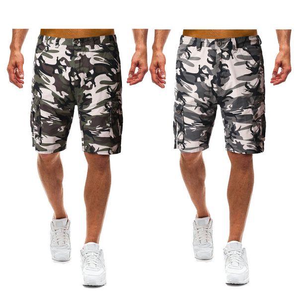 

mens designer 201 loose casual camouflage tooling shorts large size multi-pocket pants, Black