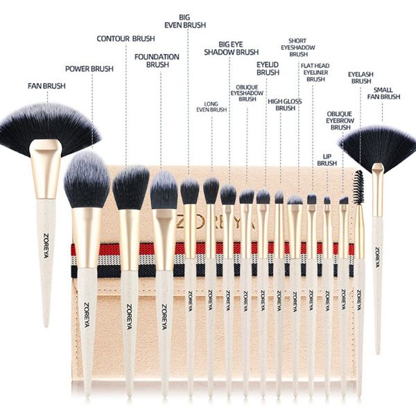 

pro makeup brushes loose powder eyeshadow eyeliner lip brush tools eyeshadow brush 16pcs