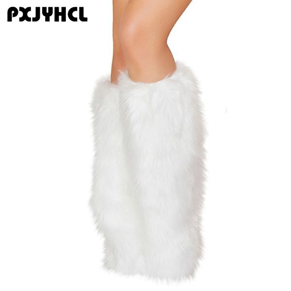 

women boots covers furry christmas winter white warm podotheca for ladies fashion party performance design, Black;red