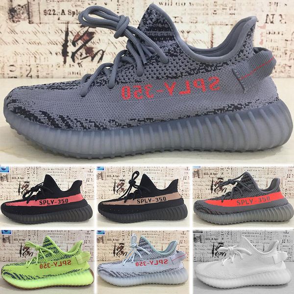 

2018 update bred 350 v2 hoe black red copper emi frozen yellow zebra cream white women men running neaker hoe white