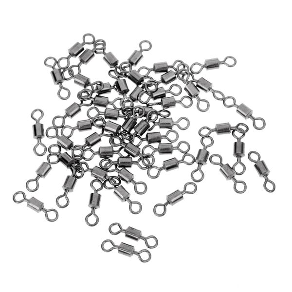 

50pcs fishing swivels rolling swivel connector with ball bearing solid rings