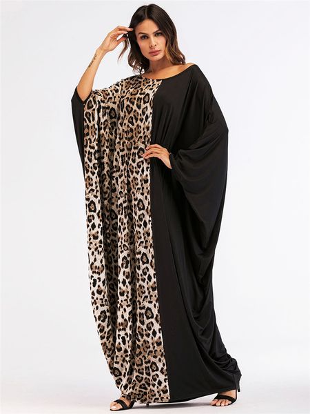 

women abaya 2020 new style muslim long dress leopard patchwork dubai kaftan islamic maxi dresses moslim jurken fairy dreams, Red