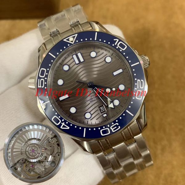 

new mens designer watches 210.30.42.20.06.001 300m japan automatic movement watch 8800 42mm blue bezel grey dial montre de luxe, Slivery;brown