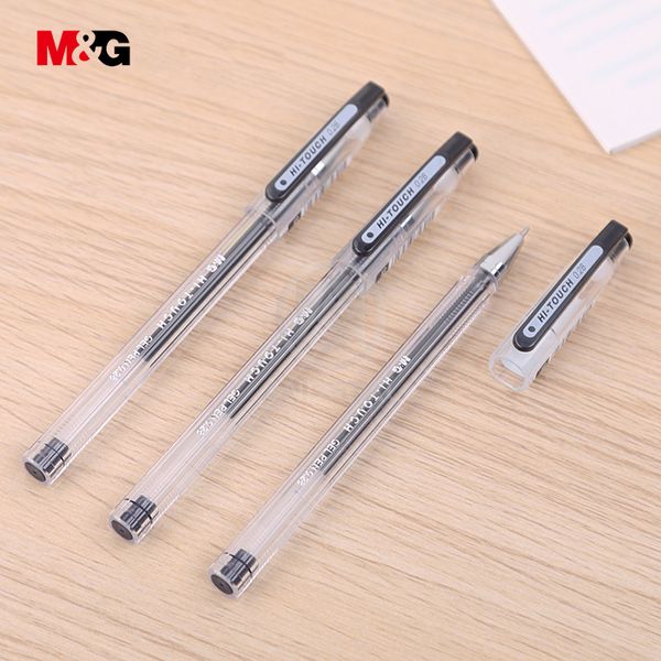 

m&g 12pcs/lot 0.28mm ultra fine financial gel pen black ink refill finance gelpen for school office supplies stationary gel pens