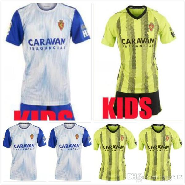 

19 20 реал сарагоса дети комплект трикотажные изделия футбола дома далеко camisetas де fútbol 2019 2020 alvaro футбольной рубашки vazque сор, Black;yellow