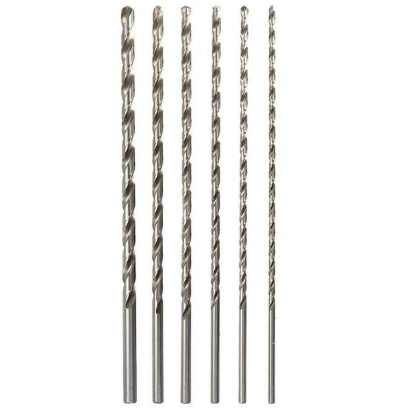 

extra long hss straight shank auger twist drill bit set 6-12mm diameter 350mm length for plastic / metal /wood drilling mayitr