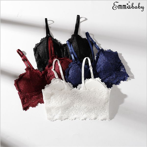 

seamless strappy stretch bra padded crop tank bralette  sexy, Red;black