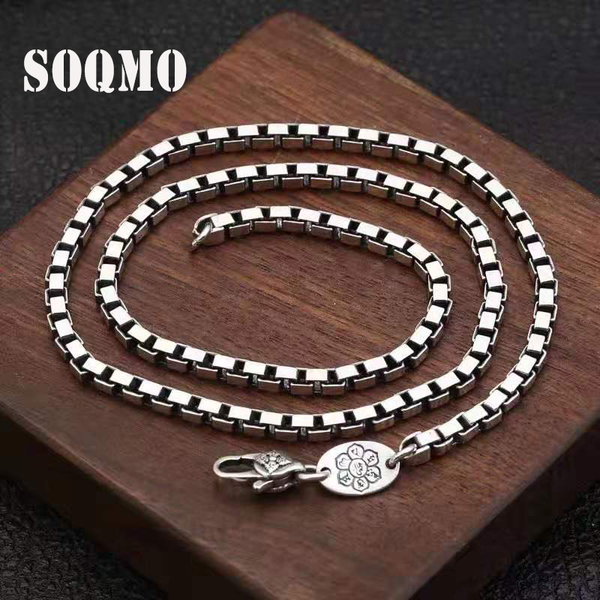 

women men necklace pendant 100% real 925 sterling silver box chain buddha mantra instrument vajra statement necklace jewelry