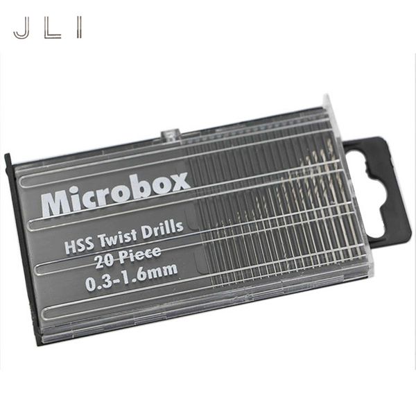 

20pc 0.3 to 1.6mm hss mini twist drill automatic micro twist drill bit set high speed steel for pcb wood hobby drilling tools