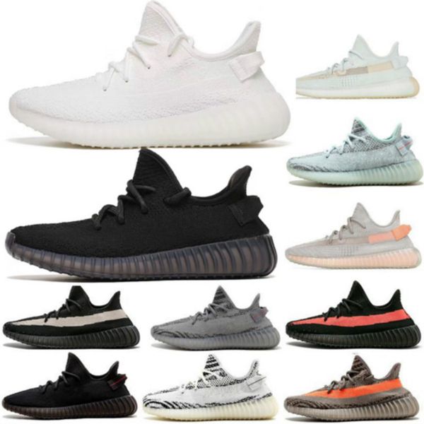 

with box kanye west v2 men desinger triple fashion shoes trainers sesame blue frozen yellow cream zebra bred sports zapatos sneakers size 13