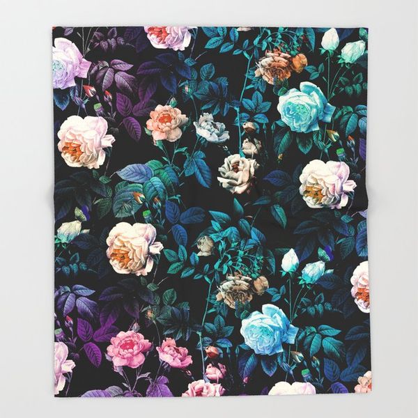 

blanket custom night forest flower throw blankets fleece blanket sofa/bed/plane travel plaids bedding towel