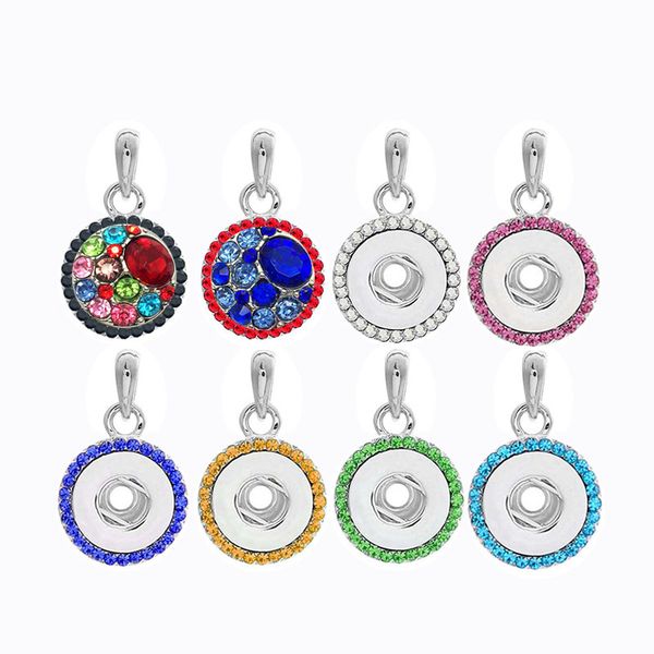 

interchangeable flower crystal ginger necklace 059 fit 12mm snap button pendant necklace charm jewelry for women gift, Silver